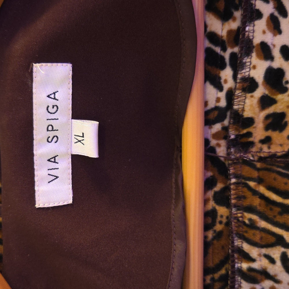 NWOT Classy Stylish Via Spiga Purple Trench Coat with Leopard Print Lining XL - Picture 6 of 7